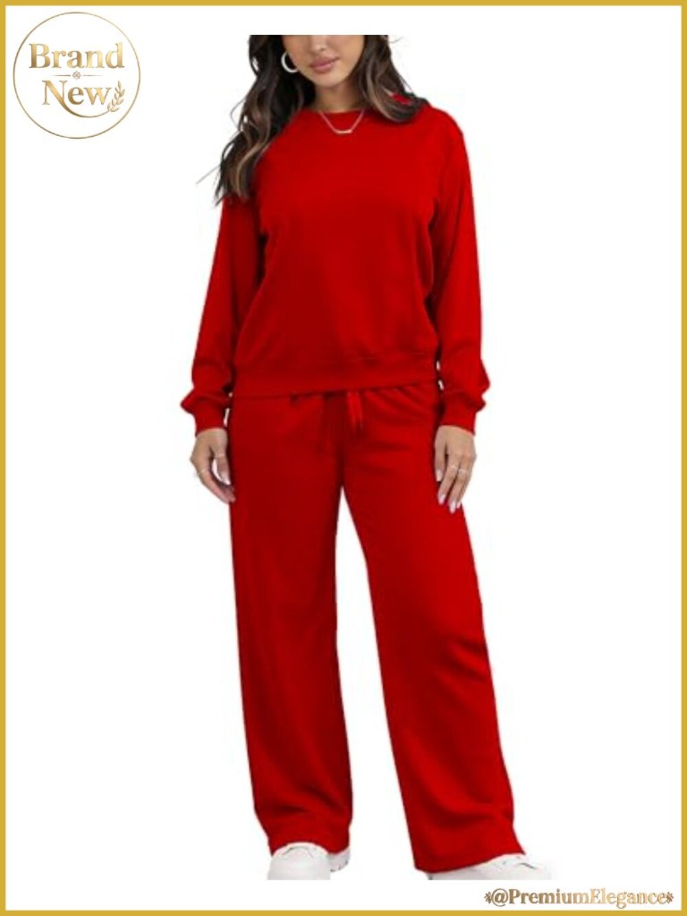 Women 2 Piece Sweatsuit Lounge Set Wide Leg Tracksuit Sweatshirt Travel Outfit